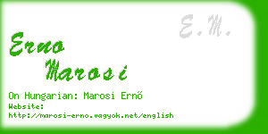 erno marosi business card